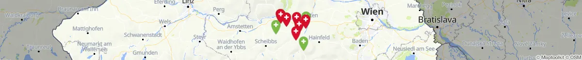 Kartenansicht für Apotheken-Notdienste in der Nähe von Haunoldstein (Sankt Pölten (Land), Niederösterreich)